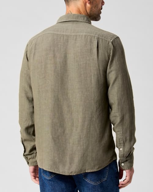 on model image of Classic Linen Shirt