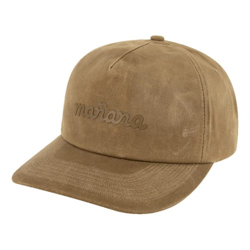 laydown image of Waxed Canvas Logo Strapback hat