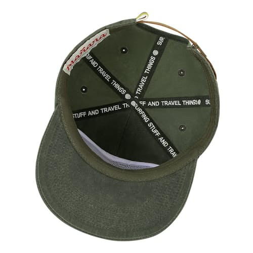 laydown image of Waxed Canvas Logo Strapback hat
