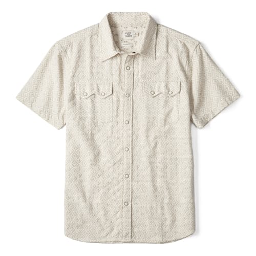 laydown image of Short Sleeve Sawtooth Western Shirt
