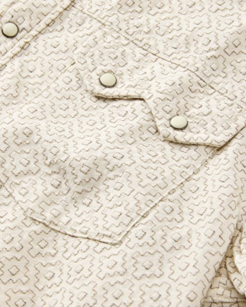 laydown detail image of Short Sleeve Sawtooth Western Shirt