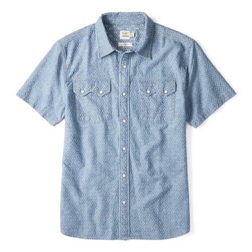 laydown image of Short Sleeve Sawtooth Western Shirt