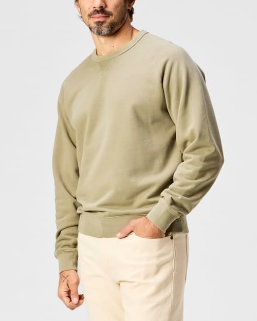 on model image of Midweight Terry Crewneck Sweatshirt