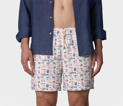 on model image of Mediterranean Swim Shorts - 5"
