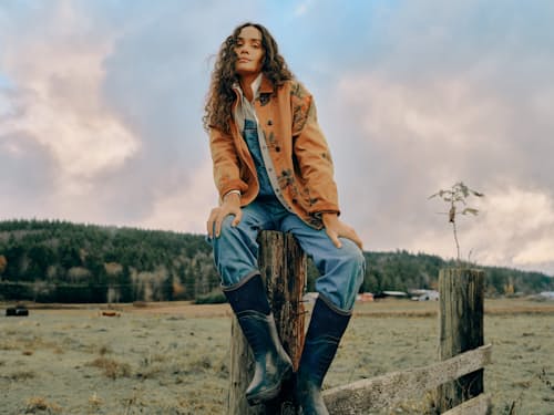 lifestyle image of Women's Canvas Barn Coat