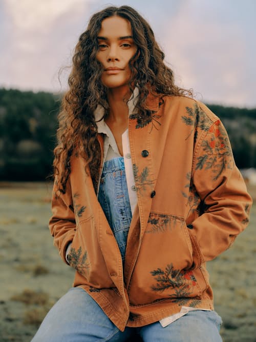 lifestyle image of Women's Canvas Barn Coat