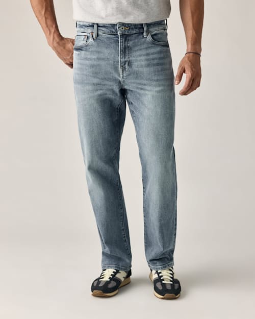 on model image of Stretch Selvedge Denim - HB Classic