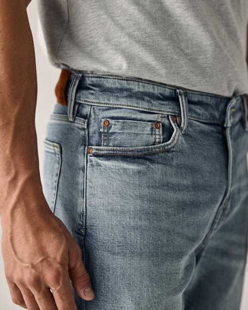 on model image of Stretch Selvedge Denim - HB Classic