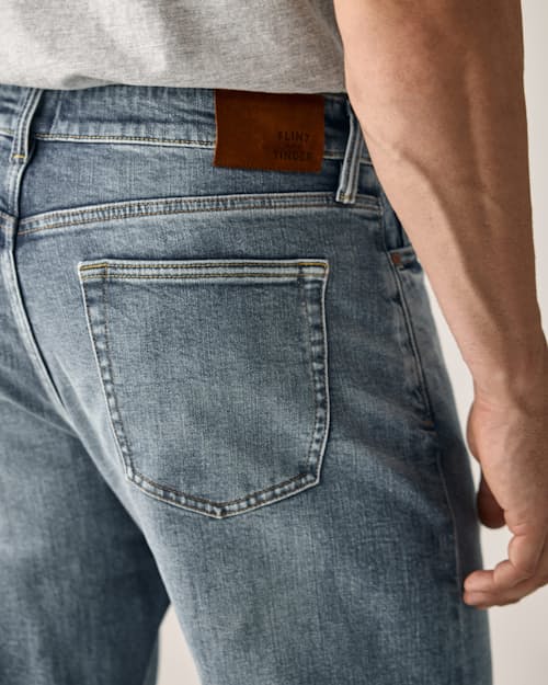 on model image of Stretch Selvedge Denim - HB Classic