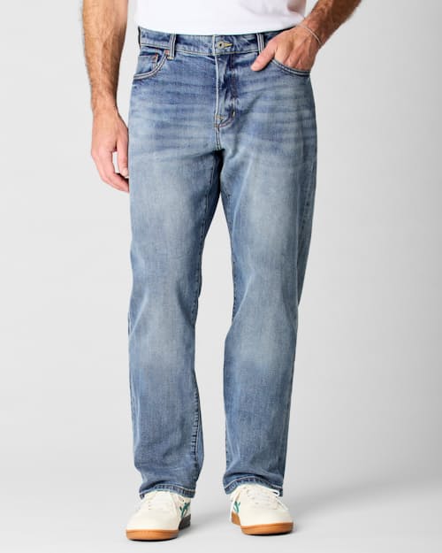 on model image of Stretch Selvedge Denim - HB Classic