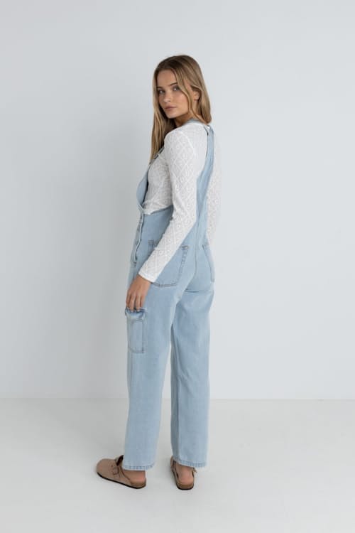 on model image of Women's Cargo Overalls