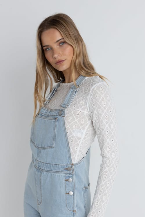 on model image of Women's Cargo Overalls