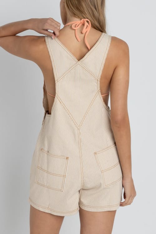 on model image of Women's Willa Stripe Short Overall