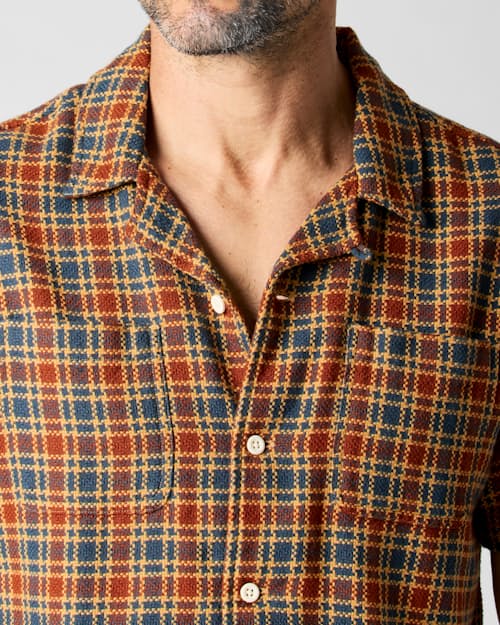 on model image of Leisure Camp Collar Shirt