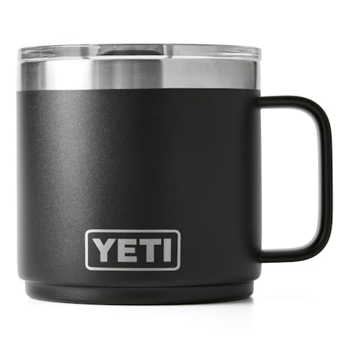 laydown image of Huckberry Rambler 14oz Stackable Mug