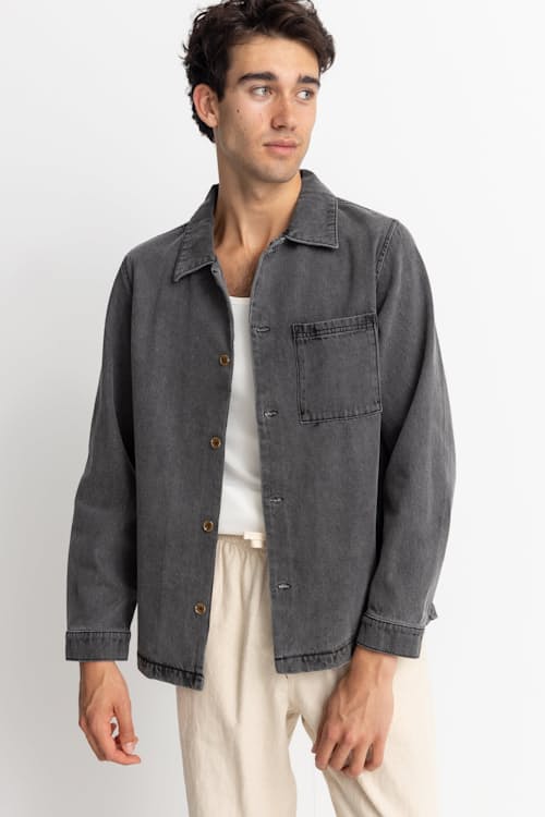 on model image of Heritage Denim Shirt