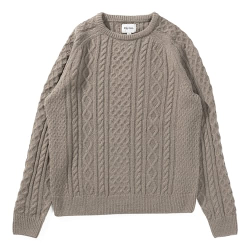 laydown image of Mohair Fisherman Knit Sweater