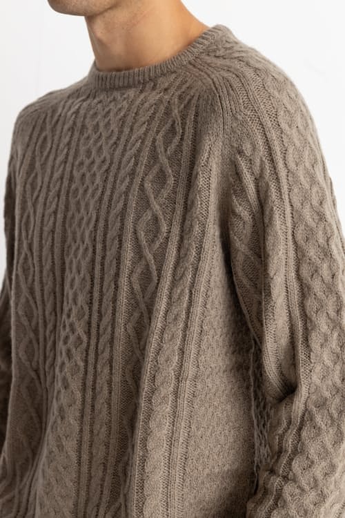 on model image of Mohair Fisherman Knit Sweater