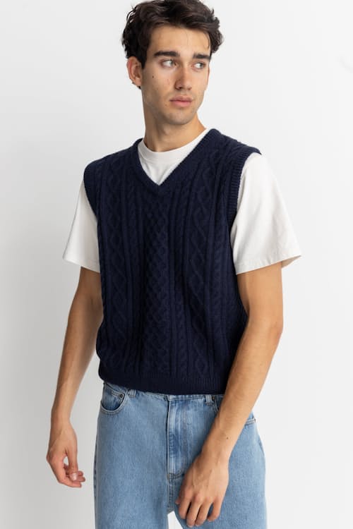 on model image of Mohair Knit Vest