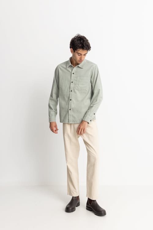 on model image of Retro Corduroy Shirt