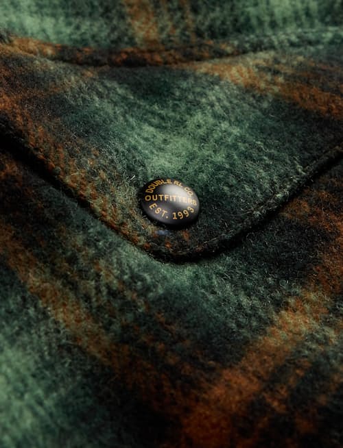 laydown detail image of Plaid Mason Overshirt