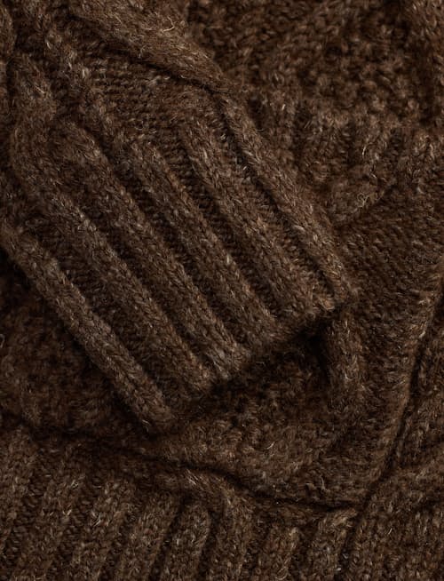 laydown detail image of Cableknit Shawl Cardigan Sweater