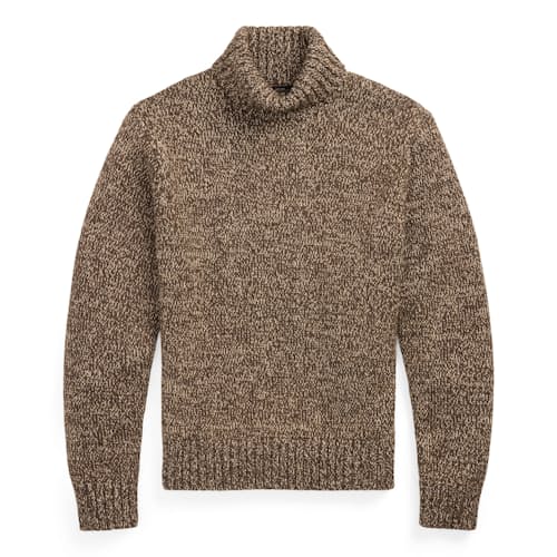 laydown image of Cableknit Turtleneck Sweater