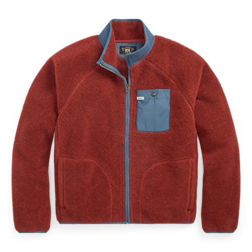 laydown image of High Pile Full Zip Fleece