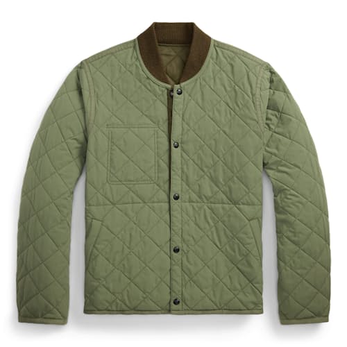 laydown image of Quilted Reversible Edmund Bomber Jacket