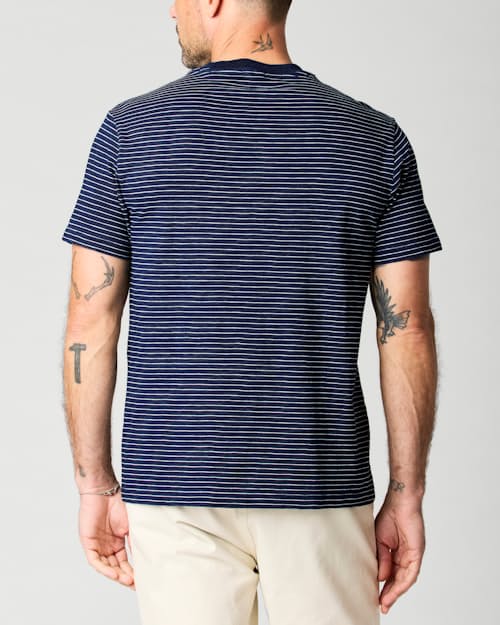on model image of Stripe Pocket T-Shirt