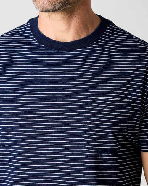 on model image of Stripe Pocket T-Shirt
