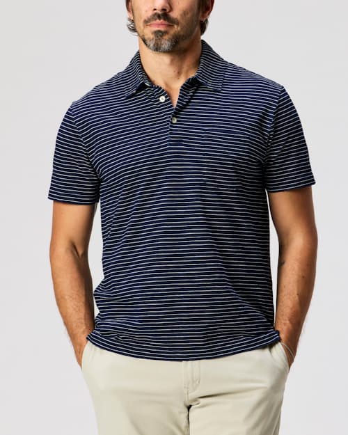 on model image of Stripe Polo