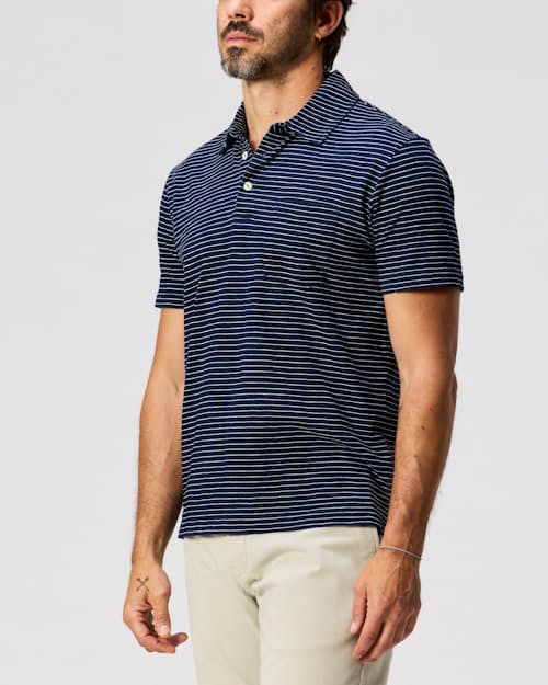 on model image of Stripe Polo