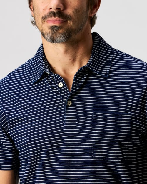 on model image of Stripe Polo