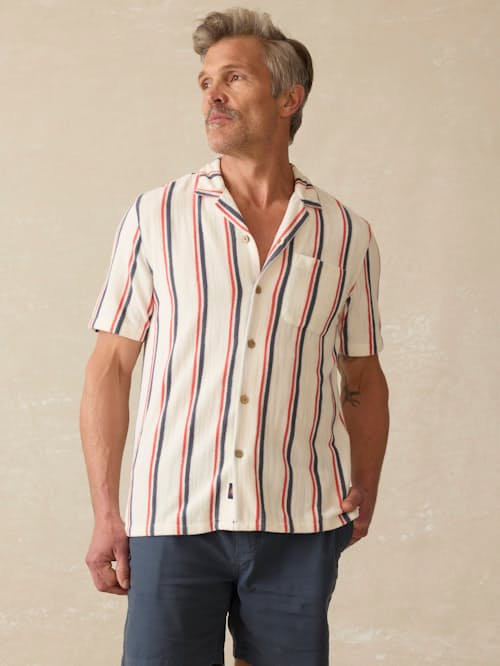 on model image of Cabana Towel Terry Surf Shirt