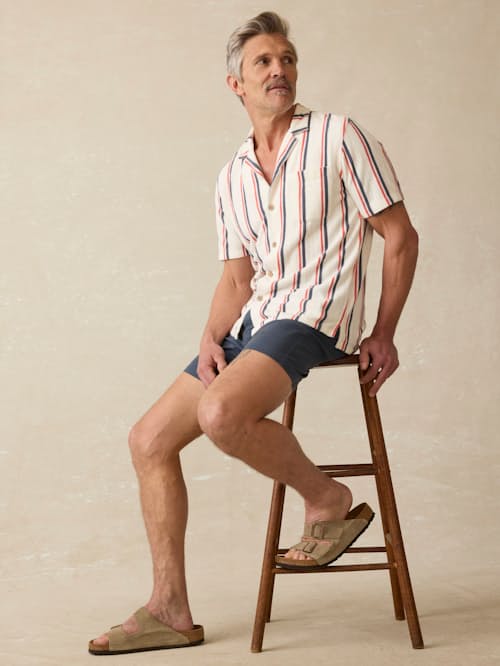 on model image of Cabana Towel Terry Surf Shirt