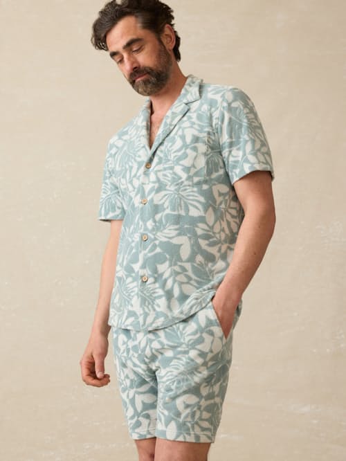on model image of Cabana Towel Terry Surf Shirt