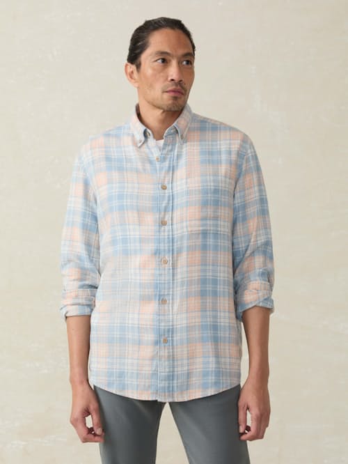 on model image of Breeze Long Sleeve Shirt