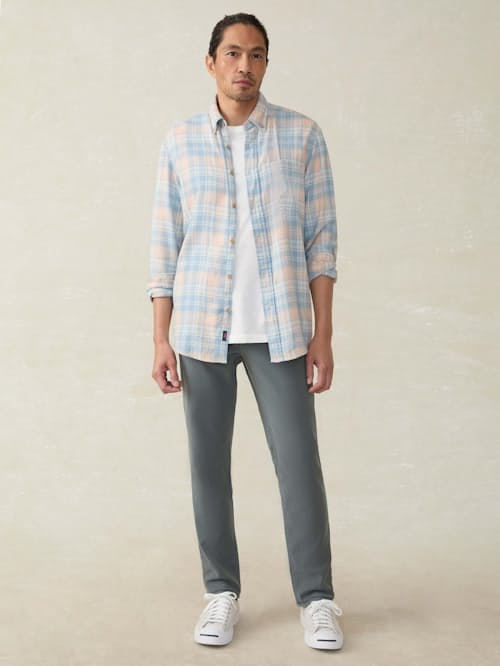 on model image of Breeze Long Sleeve Shirt