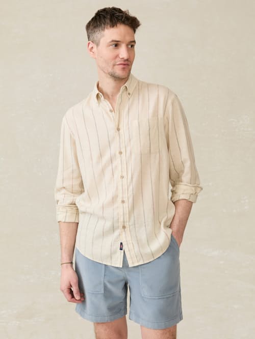 on model image of Breeze Long Sleeve Shirt