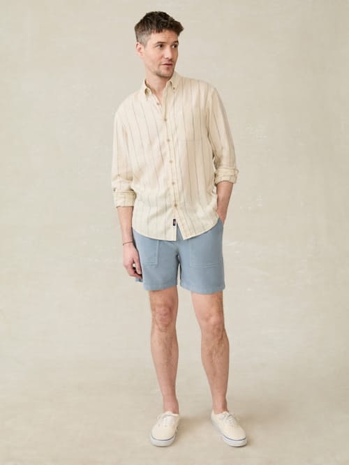on model image of Breeze Long Sleeve Shirt