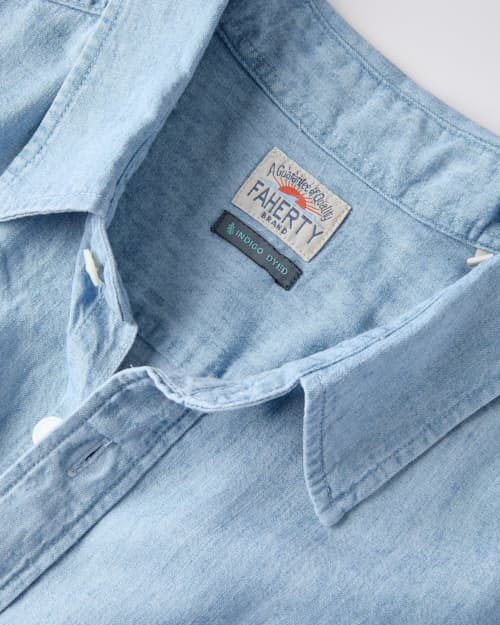 laydown detail image of Tried and True Short Sleeve Chambray Shirt