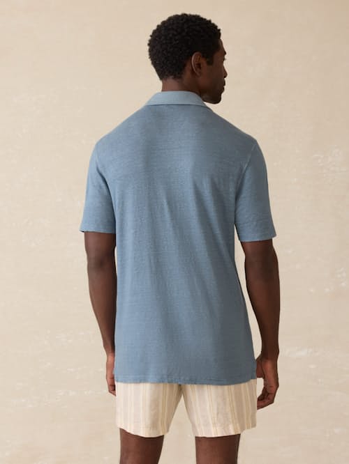 on model image of Linen Polo