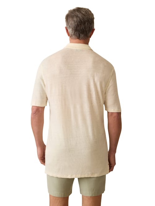 on model image of Linen Polo