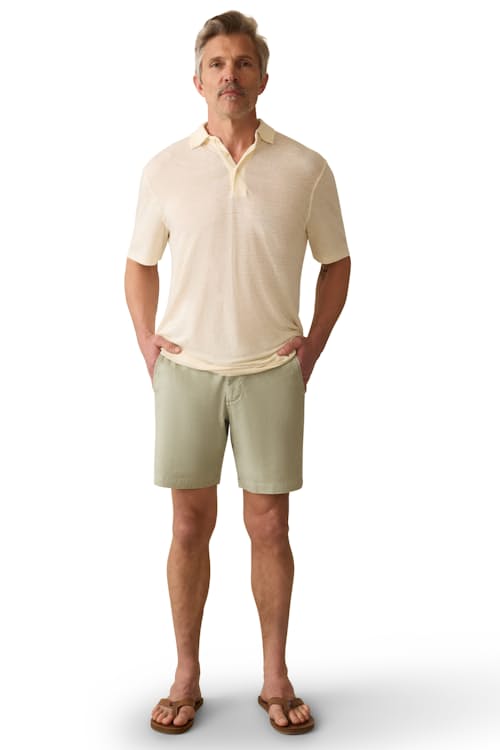 on model image of Linen Polo