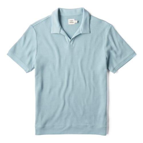 laydown image of Waffle Johnny Collar Knit Polo