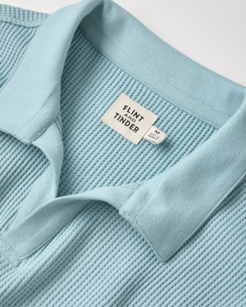 laydown detail image of Waffle Johnny Collar Knit Polo