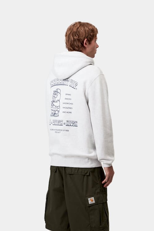 on model image of Hooded Sandwich Sweatshirt