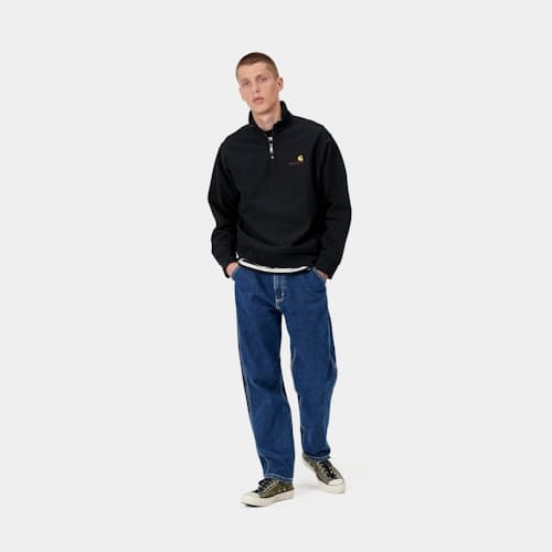 on model image of Half-Zip American Script Sweatshirt