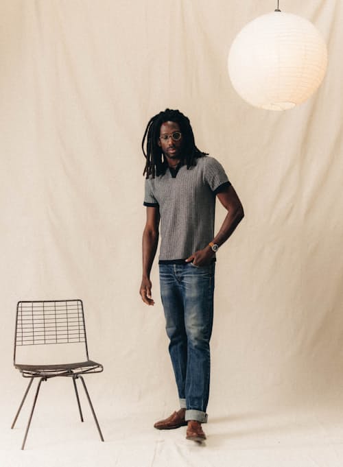 on model image of The Valencia Sweater Polo
